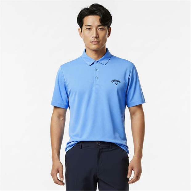 Vista Blue - Callaway - Herringbone Golf Polo Shirt Mens