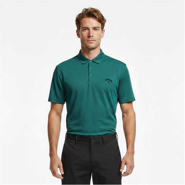 Masters Green - Callaway - Herringbone Golf Polo Shirt Mens