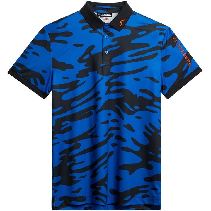 J Lindeberg Golf Men's Blue Short Sleeve Performance Polo Shirt in Size M, Sports Direct