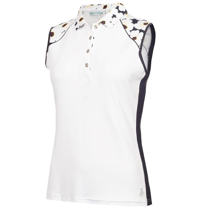 Calvin Klein Golf Women's White Sleeveless Performance Polo Shirt in Size 14, Sports Direct
