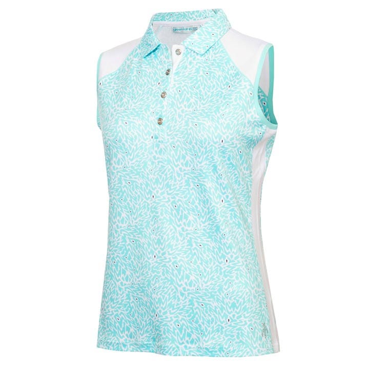 Calvin Klein Golf Women's Blue Sleeveless Performance Polo Shirt in Size 8, Sports Direct