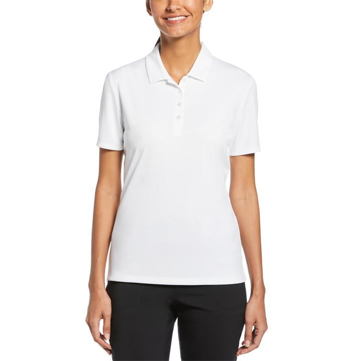 Callaway Women's White Tournament Golf Short-Sleeve Performance Polo Shirt in Size 10, Sports Direct