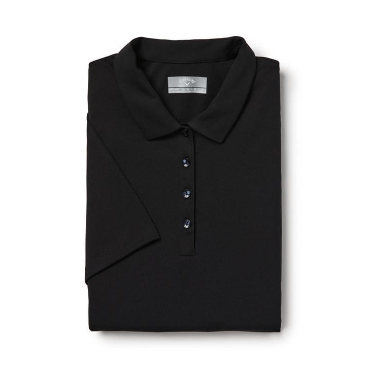 Callaway Women's Black Tournament Golf Short-Sleeve Performance Polo Shirt in Size 14, Sports Direct