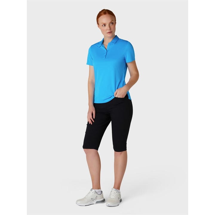 Callaway Women's Blue Tournament Golf Short-Sleeve Performance Polo Shirt in Size 10, Sports Direct