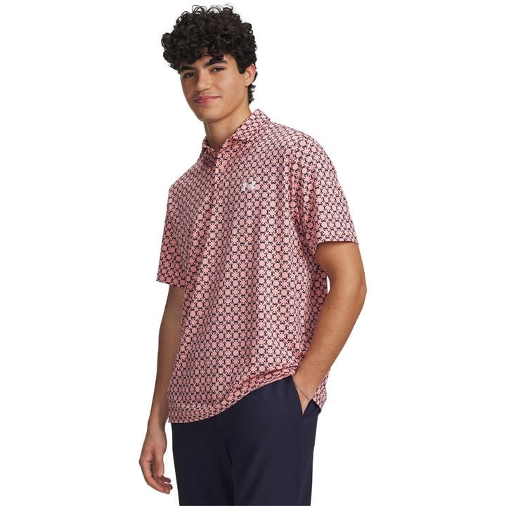 Under Armour Men's Pink Short Sleeve Performance Polo Shirt in Size XL, Sports Direct