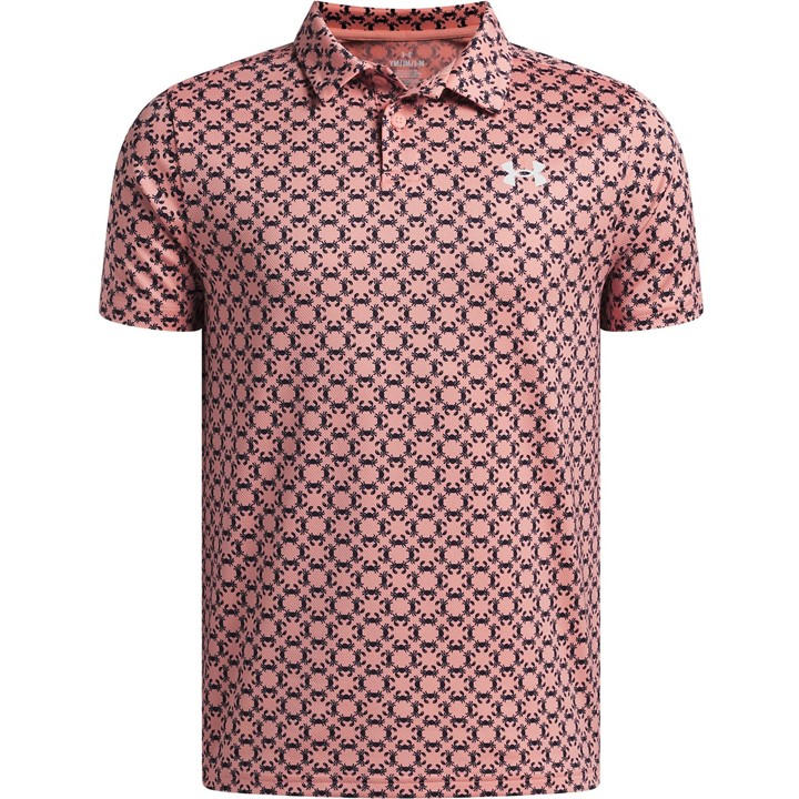 Under Armour Boys Pink Kids' Short Sleeve Performance Polo Shirt in Size 13 - 14 Years, Sports Direct