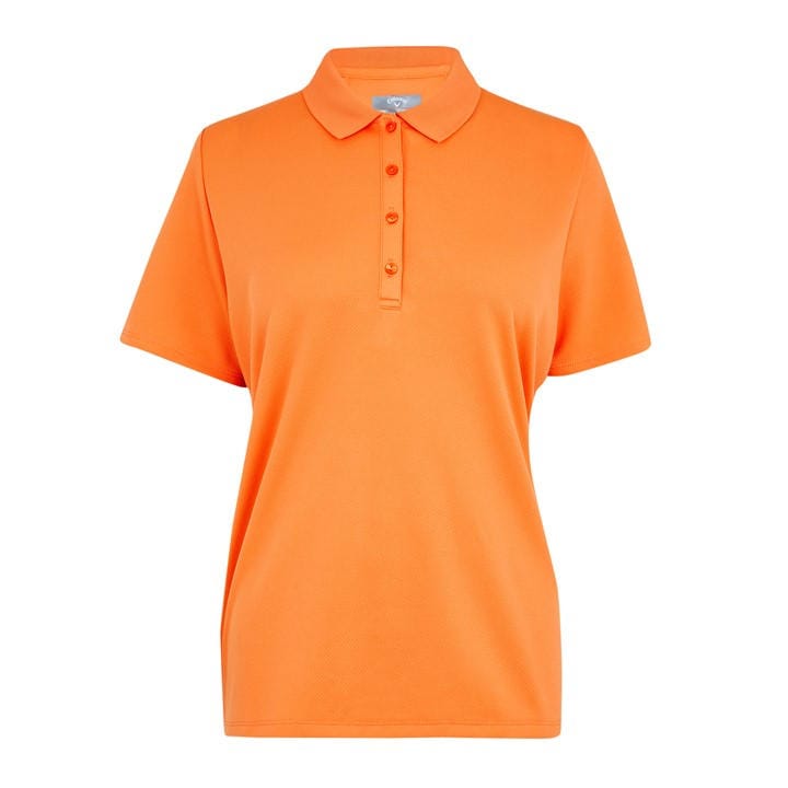 Callaway Women's Orange Swing Tech Short-Sleeve Performance Polo Shirt in Size 10, Sports Direct