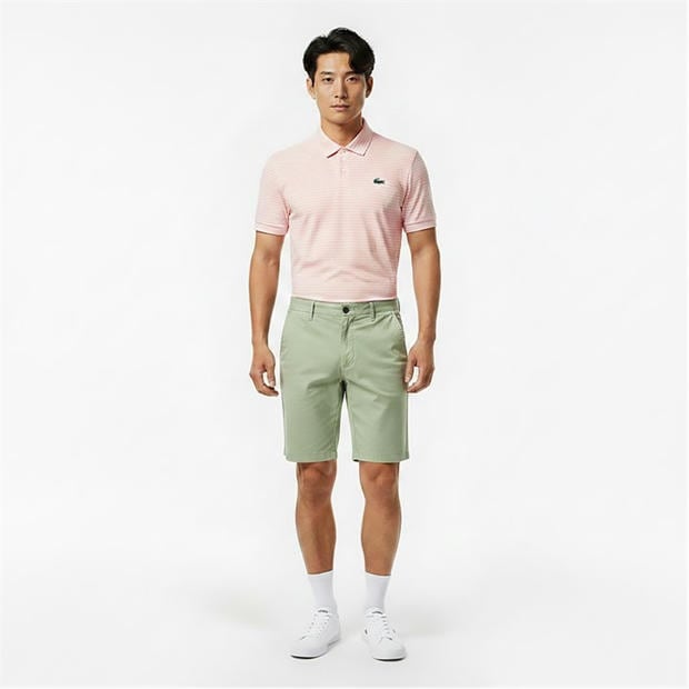 Flam/Wht - Lacoste - Men's Short-Sleeve Performance Polo Shirt