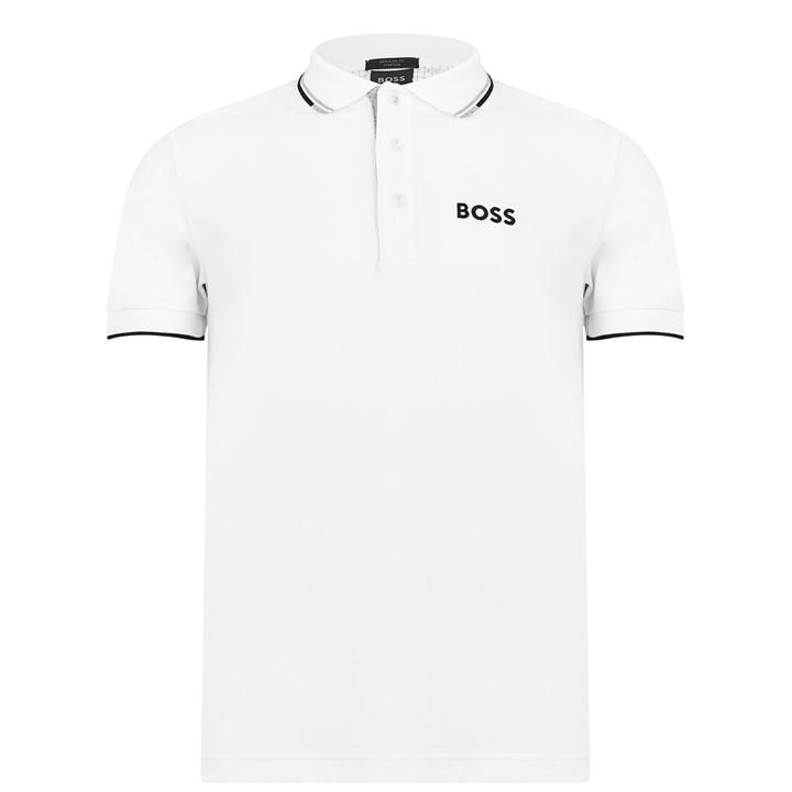 Boss Men's White Green Paddy Pro Premium Cotton Polo Shirt in Size 2XL, Sports Direct
