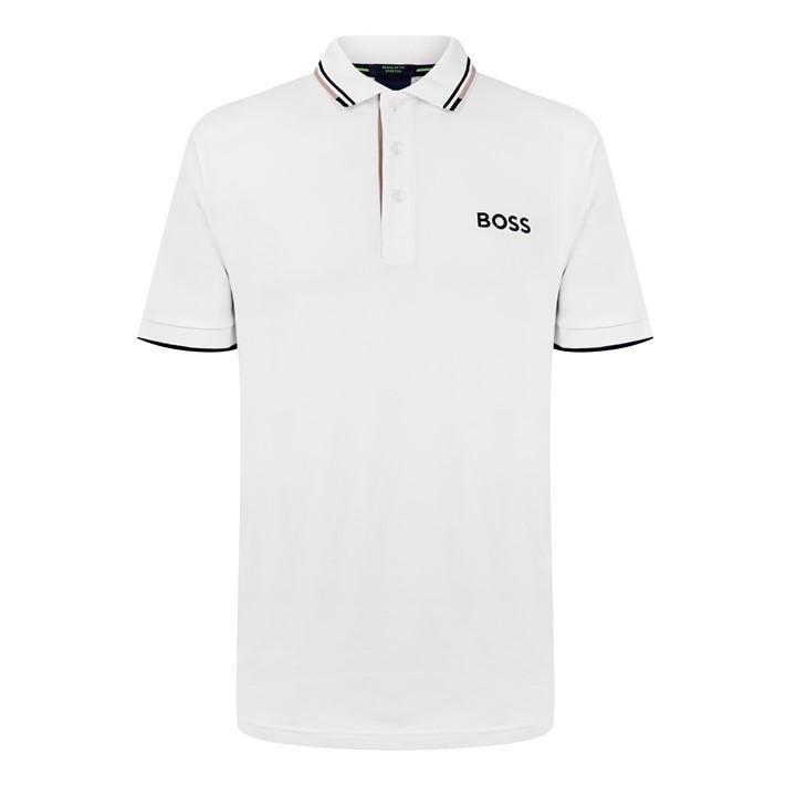 Boss Men's White Green Paddy Pro Premium Cotton Polo Shirt in Size XL, Sports Direct
