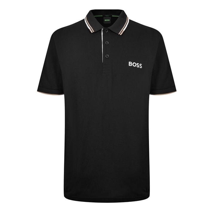 Boss Men's Black Green Paddy Pro Premium Cotton Polo Shirt in Size M, Sports Direct