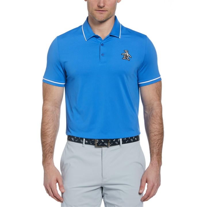 Original Penguin Golf Men's Blue Pg Heritage Short-Sleeve Performance Polo in Size L, Sports Direct