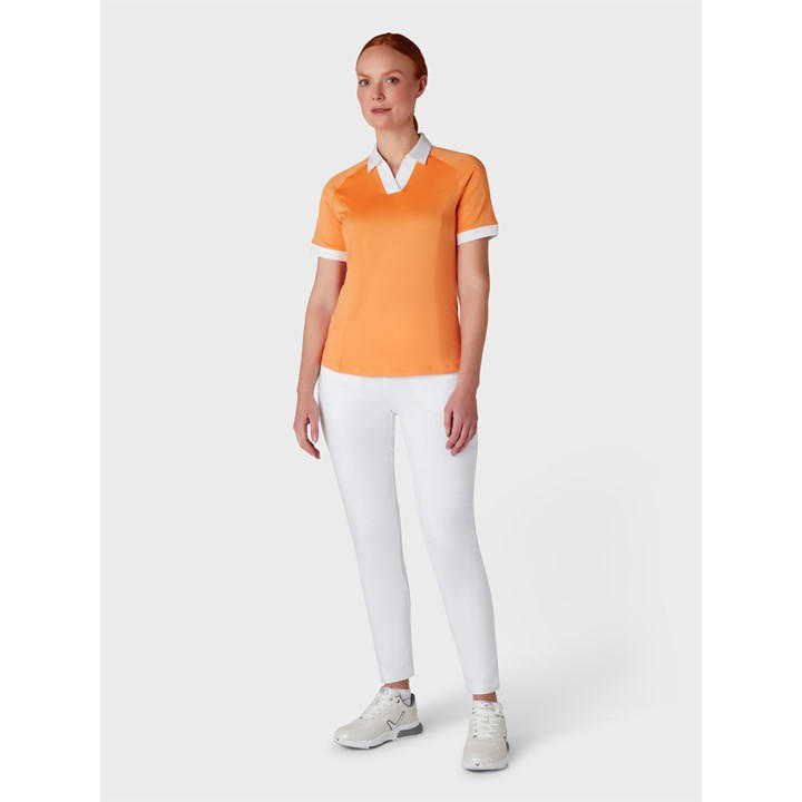 Callaway Women's Orange Short-Sleeve Performance Polo Shirt in Size 8, Sports Direct