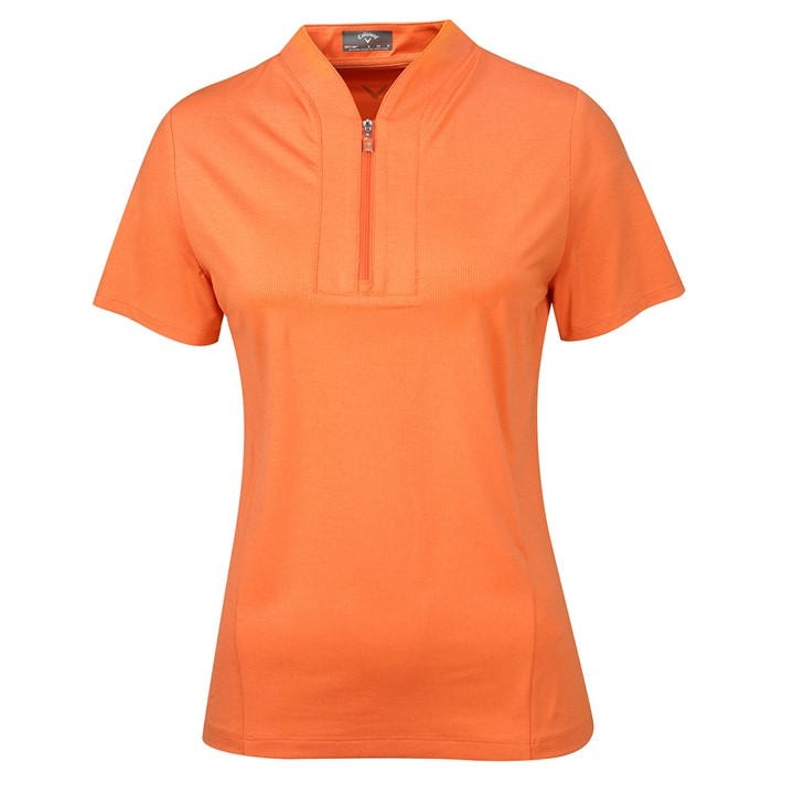 Callaway Women's Orange Tonal Short-Sleeve Performance Polo Shirt in Size 8, Sports Direct