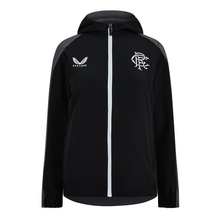Rangers  Women's   Water-Resistant Licensed Rain Anorak, Football by Castore in Size 10, Sports Direct