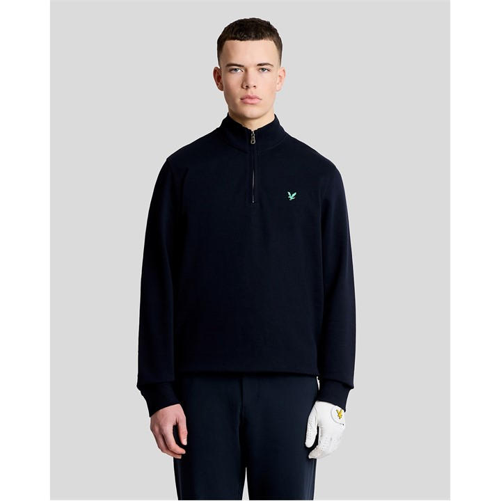 Lyle And Scott Men's Blue Lyle & Scott Golf Green Eagle Quarter Zip Midlayer in Size M, Sports Direct