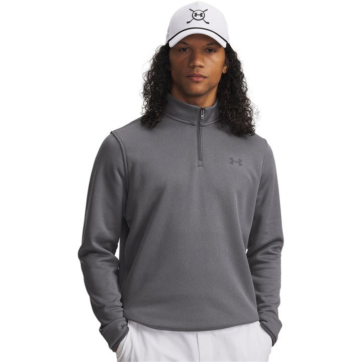 Under Armour Men's Grey Sweater Fleece Quarter Zip Pullover in Size M, Sports Direct