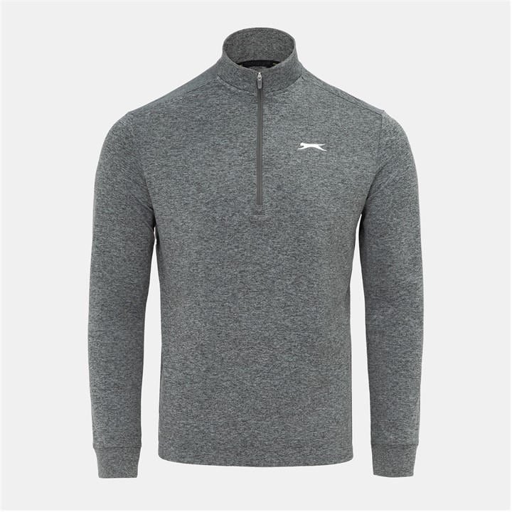 Slazenger Men's Grey Zip Golf Pullover Top in Size L, Sports Direct