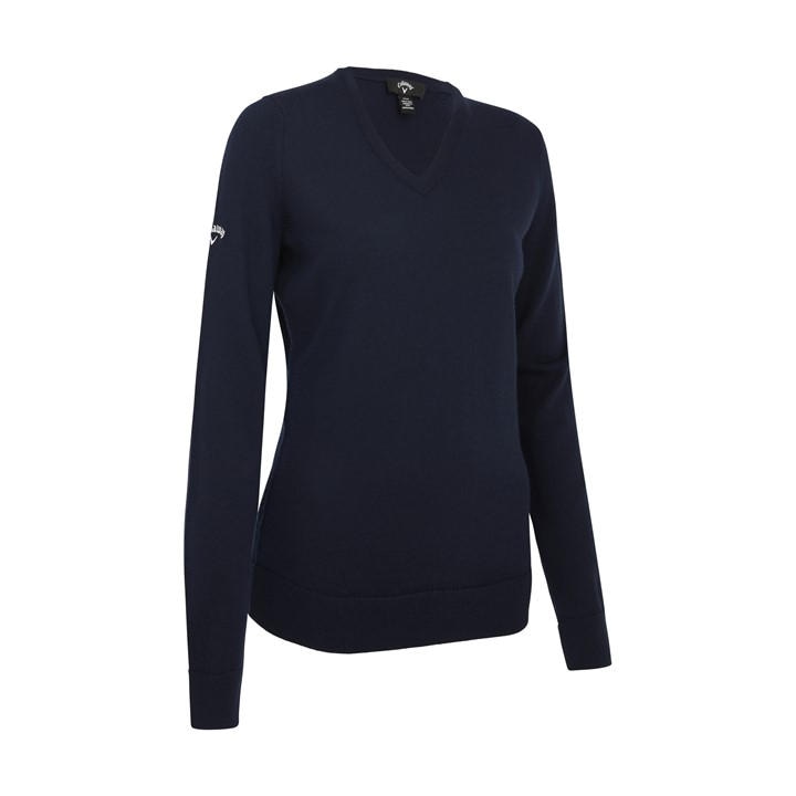 Callaway Women's Blue V Neck Golf Sweater in Size 16, Sports Direct