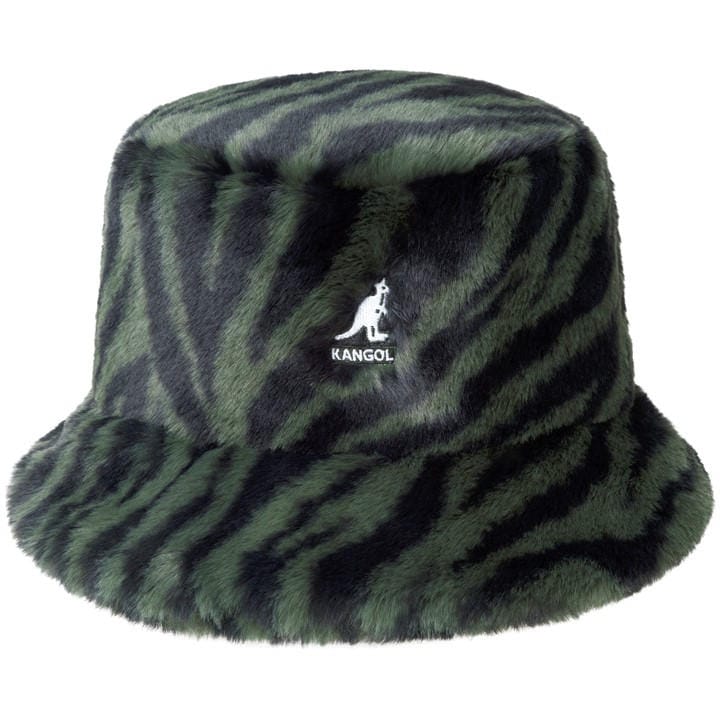 Kangol  Green Faux Fur Bucket Hat in Size XS - S, Sports Direct