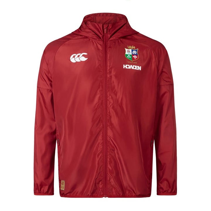 Canterbury Men's Red British And Irish Lions 2024 Lightweight Rain Performance Rugby Jacket in Size M, Sports Direct