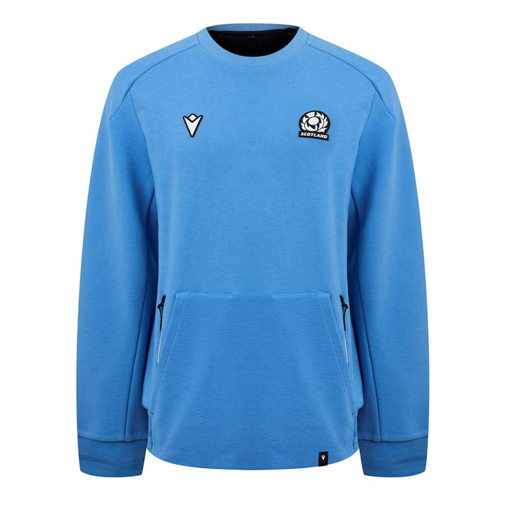 Macron Men's Blue Scotland Rugby Union Training Sweatshirt 2024 Adults 3XL