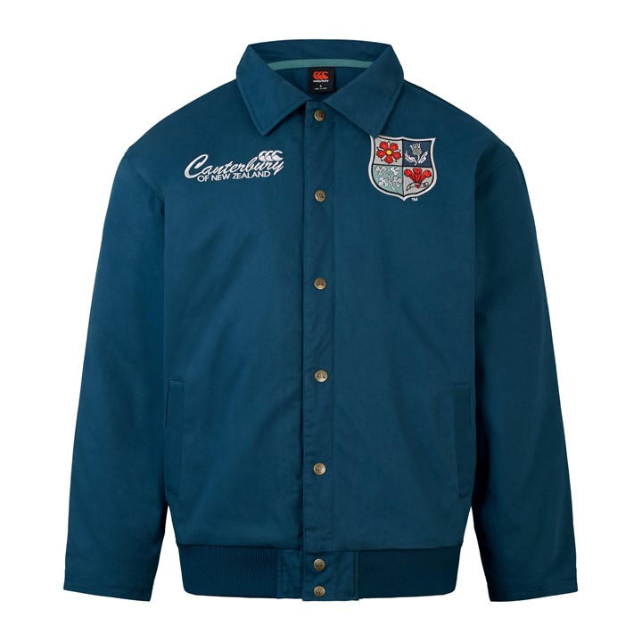 Canterbury Men's Blue Heritage British And Irish Lions Quilted Cotton Long Sleeve Jacket in Size L, Sports Direct