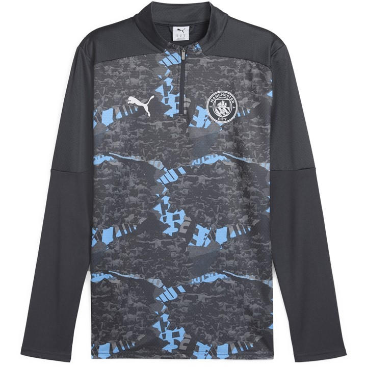 Manchester City  Men's   Pre Match Quarter-Zip Top 24/25 , Football by Puma in Size M, Sports Direct