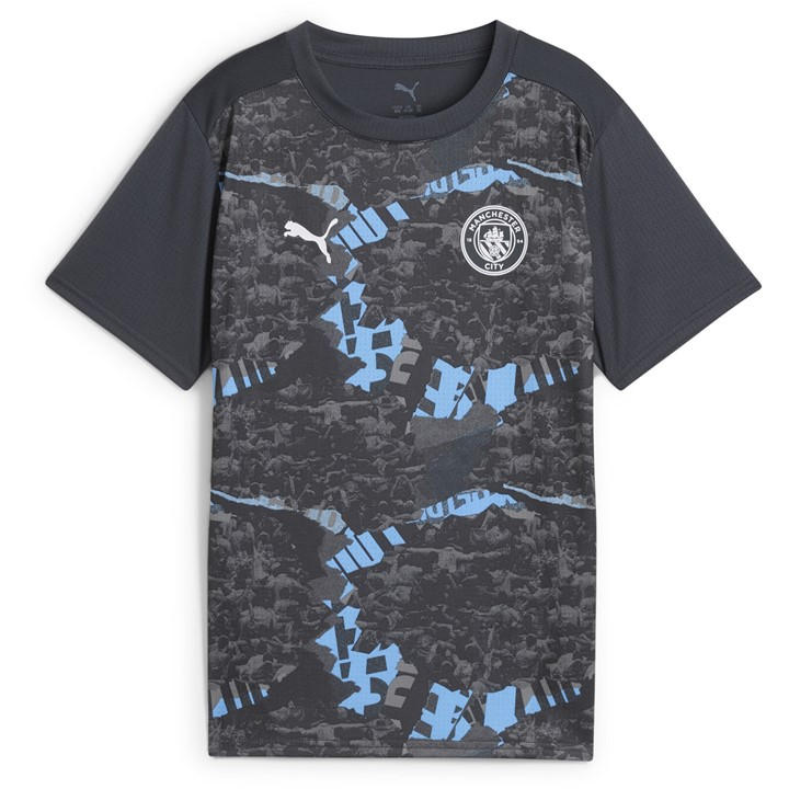 Manchester City  Boys   Pre Match Shirt 24/25 , Football by Puma in Size 7 - 8 Years, Sports Direct