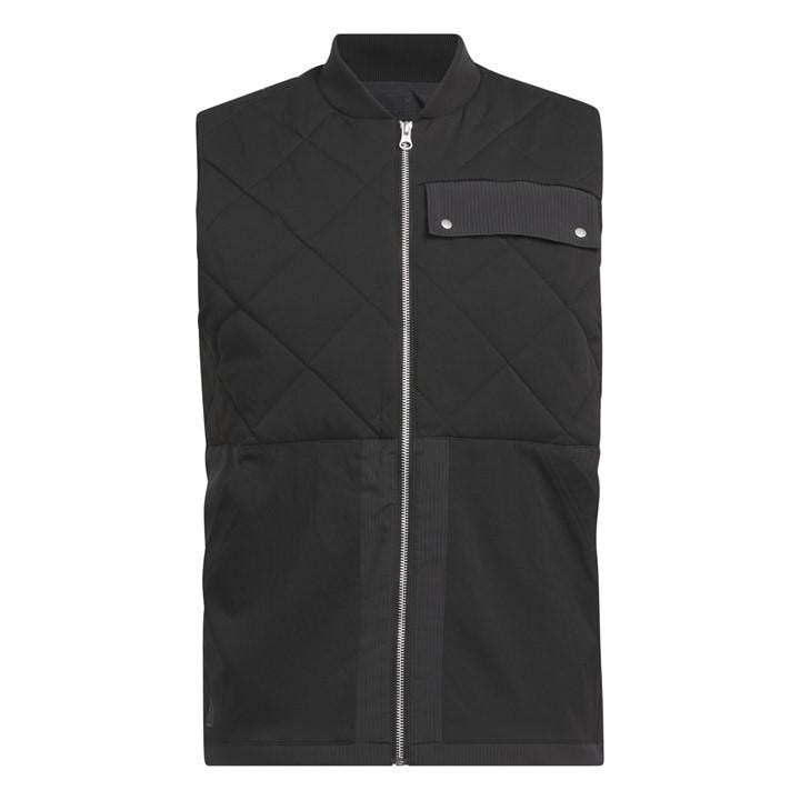 Adidas Men's Black Go To Quilted Dwr Full Zip Performance Gilet in Size XL, Sports Direct