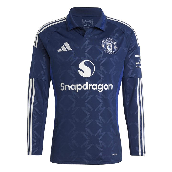 Adidas Men's Blue Manchester United Away Long Sleeve Shirt Adults 2XL