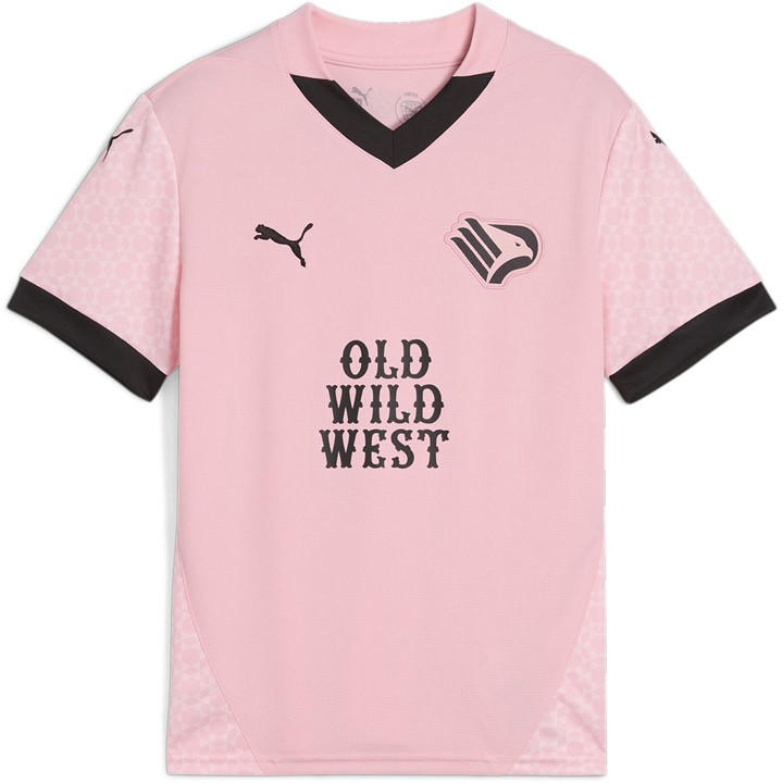 Puma Boys Pink Palermo Home Shirt 2024 2025  in Size 9 - 10 Years, Sports Direct