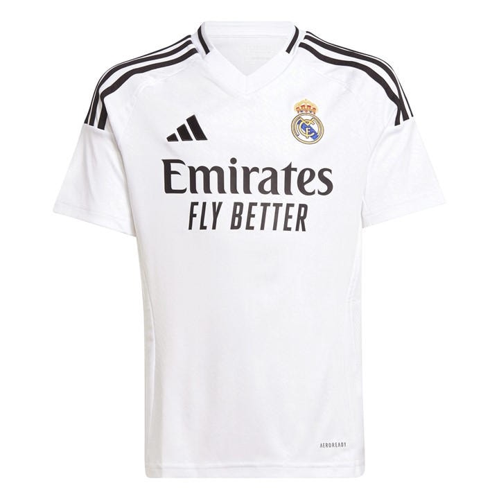 Real Madrid  Boys   Home Shirt 24/25 , Football by adidas in Size 13 - 14 Years, Sports Direct