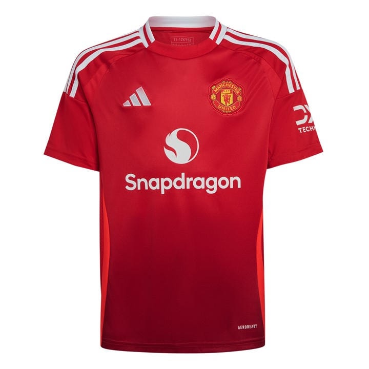 Manchester United  Boys   Home Shirt 24/25 , Football by adidas in Size 11 - 12 Years, Sports Direct