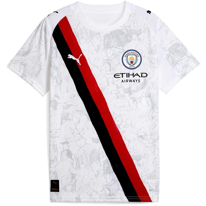 Manchester City  Boys  X Kidssuper  Away Shirt 25/26 , Football by Puma in Size 9 - 10 Years, Sports Direct