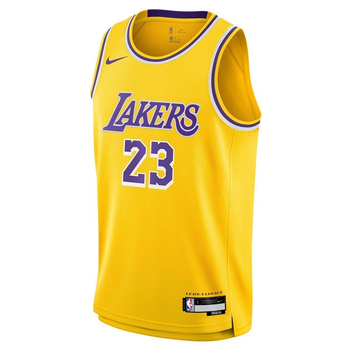 Nike Boys Yellow Nba Icon Swingman Jersey in Size 11 - 12 Years, Sports Direct