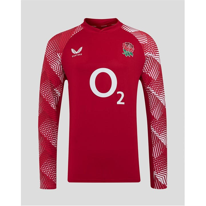 England  Men'   Rugby Pre Match Drill Top 2025 , Football by Castore in Size S, Sports Direct