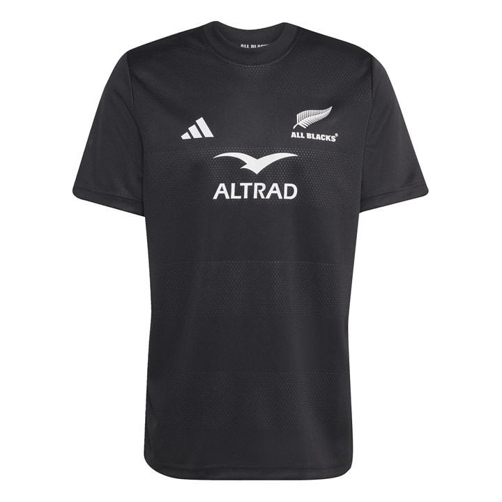 Adidas Men' Black New Zealand Rugby Short Sleeve Performance T-Shirt 2025 in Size S, Sports Direct