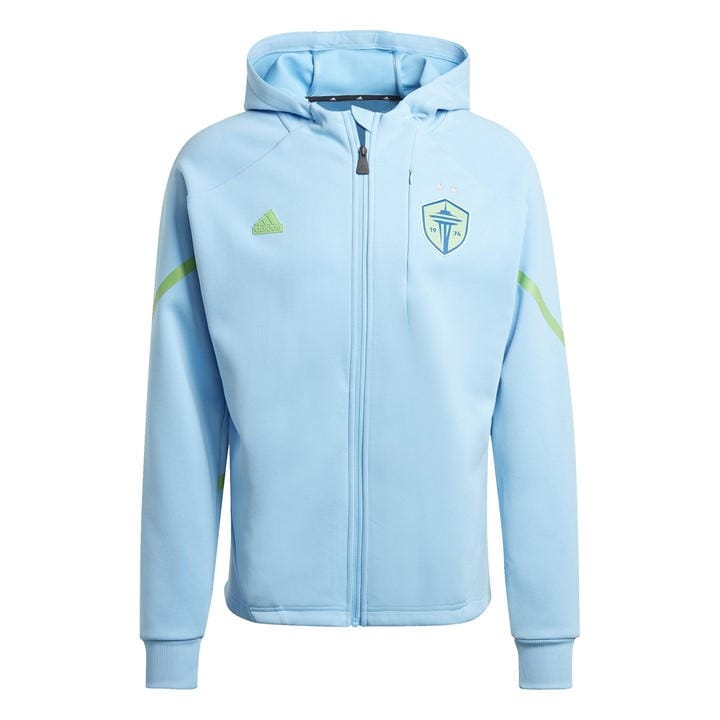 Adidas Men' Blue Seattle Sounders Hooded Long Sleeve Slim Fit Licensed Rain Anorak in Size S, Sports Direct