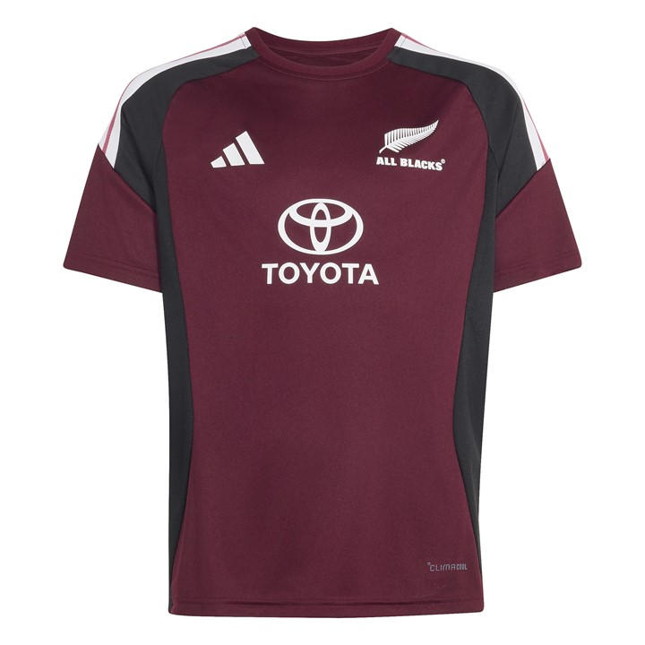 Adidas  Kids Red Kids All Blacks New Zealand Away Rugby Shirt 2026 in Size 9 - 10 Years, Sports Direct