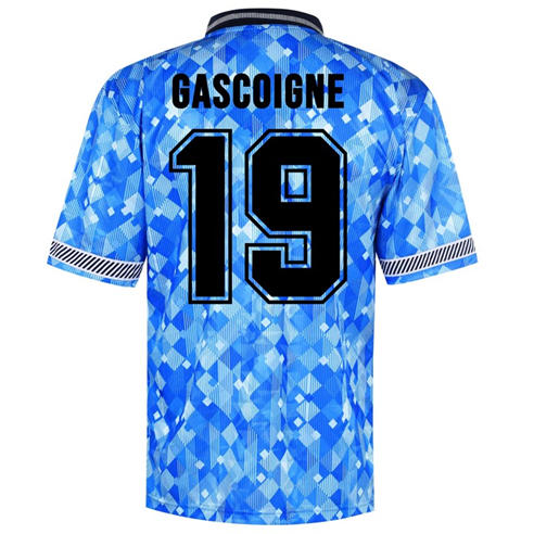 Score Draw - Score Draw Mens Gascoigne 19 England 1990 Home Retro Shirt