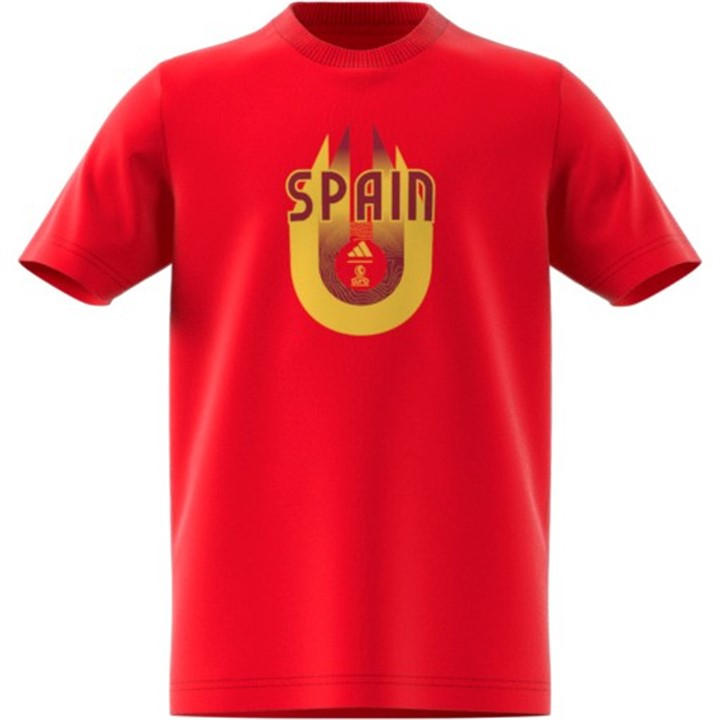 Spain  Boys  Kids'  Tee Crew Neck T-Shirt, Football by adidas in Size 11 - 12 Years, Sports Direct