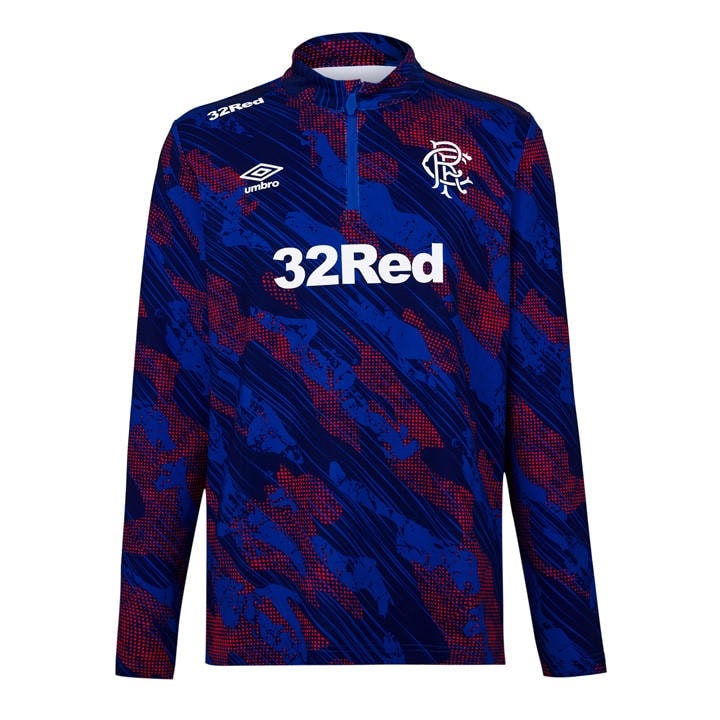 Umbro Men's Rangers Armed Forces Pre Match Long Sleve Kit 2025 2026 - Blue/Red - Small - Image 3