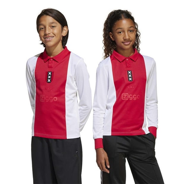 White - adidas - Kids 125th Anniversary Ajax Retro 24/25 Short-Sleeve Football Shirt