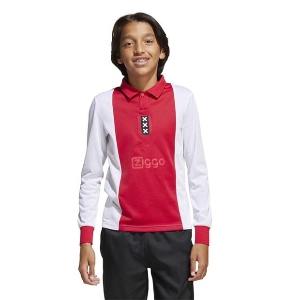 White - adidas - Kids 125th Anniversary Ajax Retro 24/25 Short-Sleeve Football Shirt