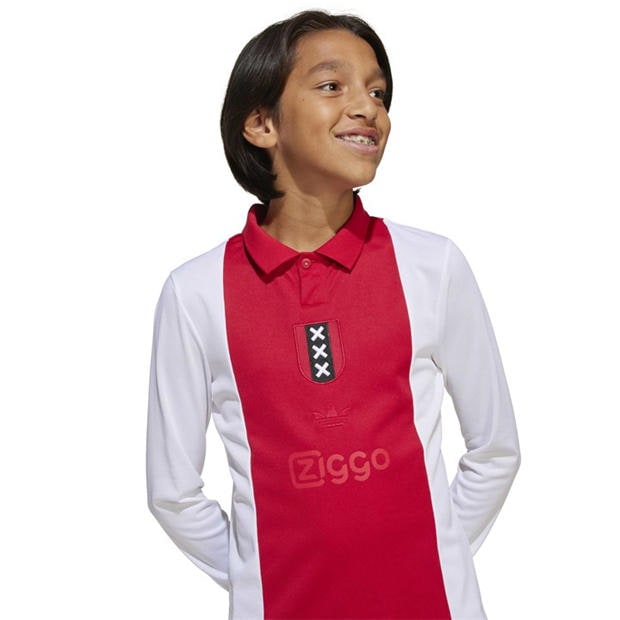 White - adidas - Kids 125th Anniversary Ajax Retro 24/25 Short-Sleeve Football Shirt
