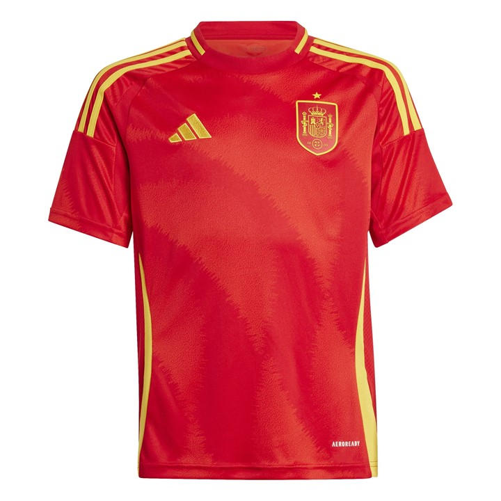Spain  Boys   Home Shirt 2024 , Football by adidas in Size 7 - 8 Years, Sports Direct
