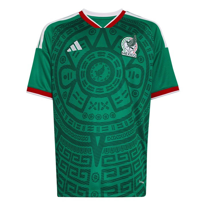 Mexico   Kids   Home Shirt World Cup 2026 , Football by adidas in Size 7 - 8 Years, Sports Direct