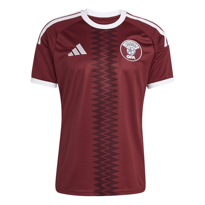 Adidas Men's Red Qatar Home Shirt 2026 in Size M, Sports Direct