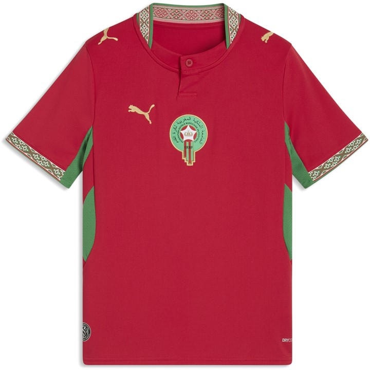 Morocco   Kids  Kids  Home Shirt World Cup 2026, Football by Puma in Size 9 - 10 Years, Sports Direct